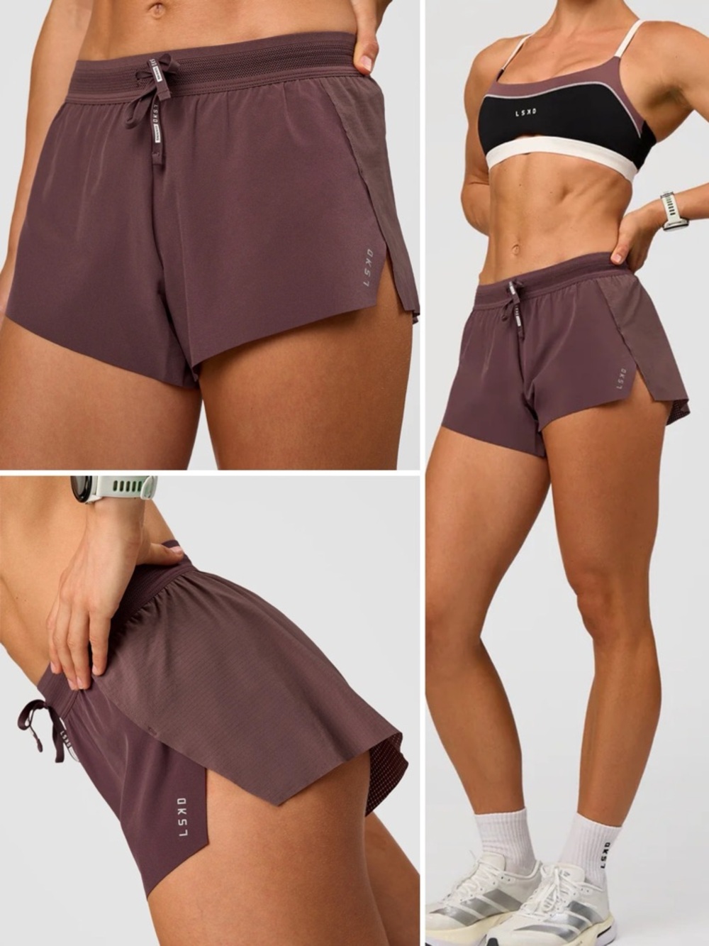 LSKD Accelerate 3" Mid-Rise Running Short - Cocoa Powder XS NEW WITH TAGS NWT